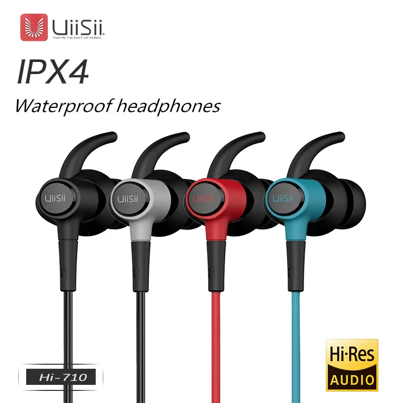UiiSii Veikia Sporto laisvų rankų įranga IPX-4 Vandeniui HIFI Ausines In-ear DJ sunkiųjų žemų dažnių garsiakalbis Ausinių su Mikrofonu & Nuotolinio HI-710
