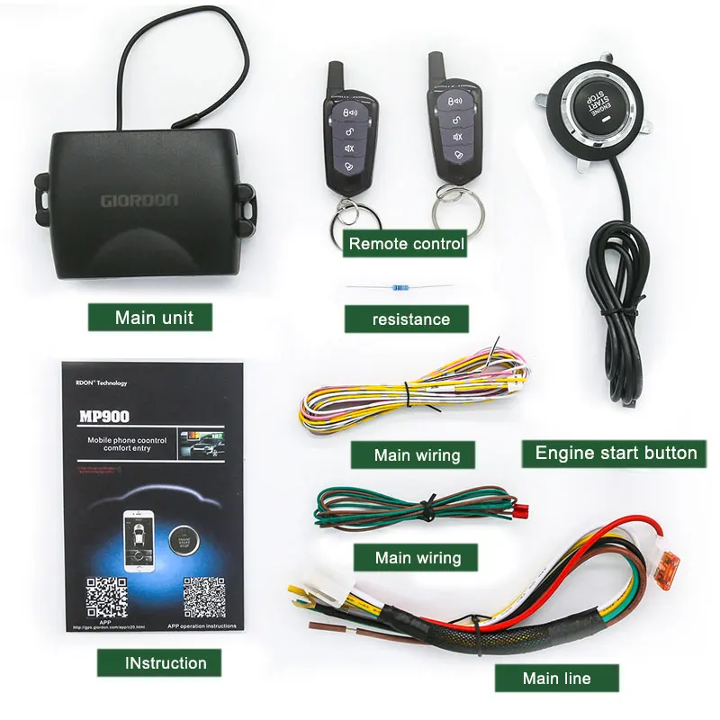 Autostart Automobilių Signalizacijos tomahawk imobilizavimo ir Nuotolinio Užvedimo Sistema Start Stop Mygtuką, Automobilio Centrinio užrakto komplektas Autostart Automobilių MP900