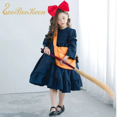 Helovyno Cosplay Kostiumas Suknelė Mergaitėms mažai ragana cosplay kostiumų Anime kostiumas Kiki ' s Delivery Service Cosplay kostiumai Vaikams