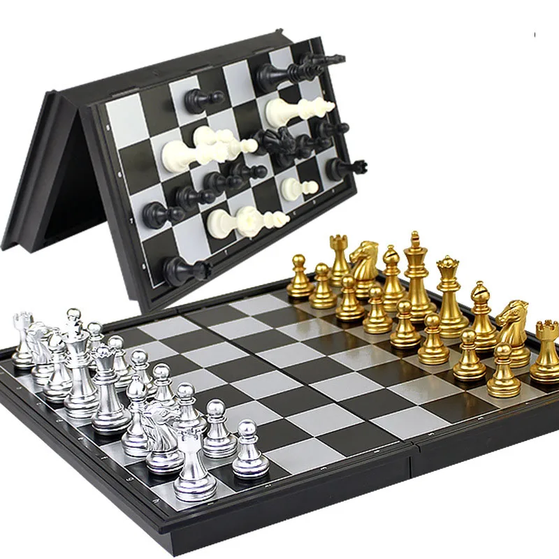 Karšto Pardavimo Šachmatų Žaidimas Sidabro Aukso Gabalus Lankstymo Magnetinio Sulankstomas Valdybos Šiuolaikinio Nustatyti Įdomus Šeimos Stalo Žaidimai Kalėdų Dovanos