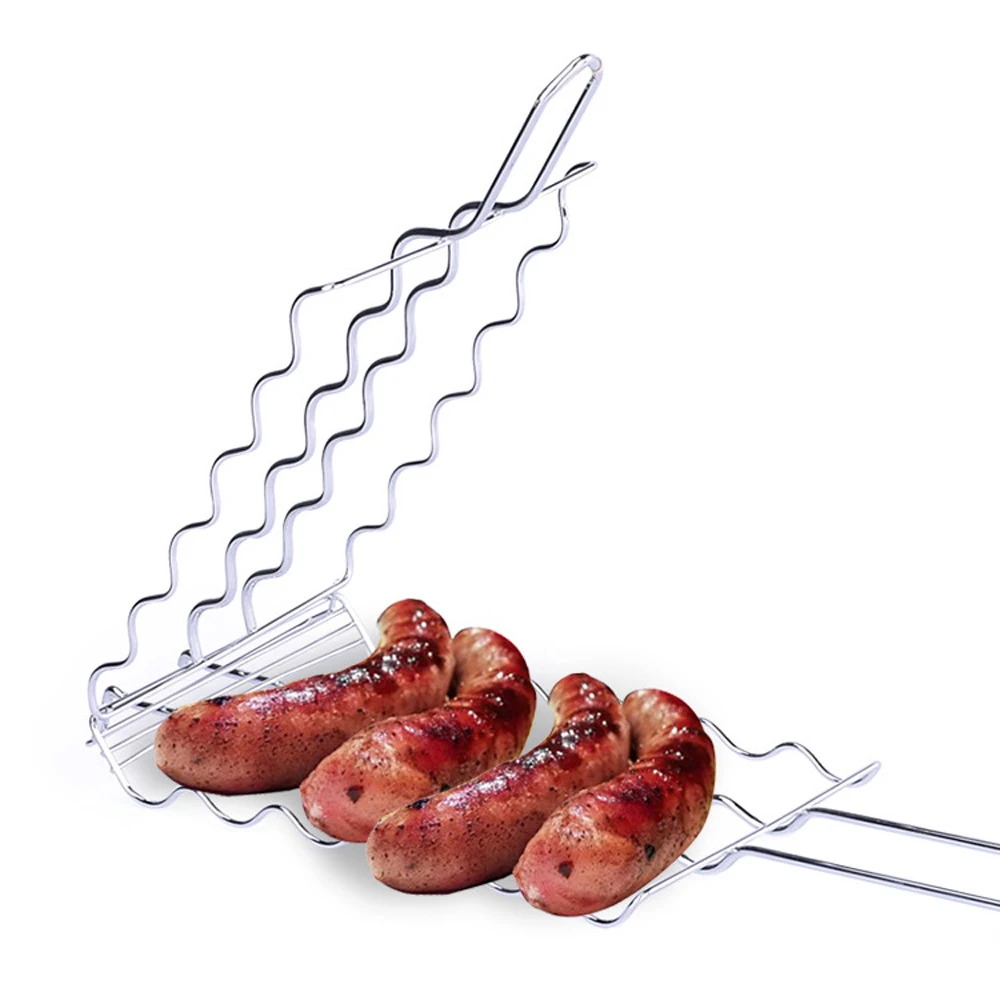 GRILIS Grilis Dešrelių kepimas ant grotelių Krepšelį Hot Dog Stovo vielinio tinklo Krepšiai, Grotelės Stovo Grilis Krepšius, Didysis Grilis, 6 Karšto Šunys