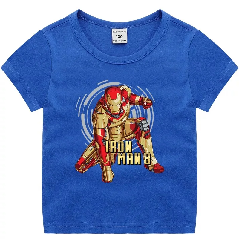 Disney Komiksų Marvel Keršytojas T-shirt Vaikų Kostiumas Superhero Lron Vyras Marškinėliai Vasarą Naujų Berniukas Tees Viršūnės Vaikai Mergina Drabužiai