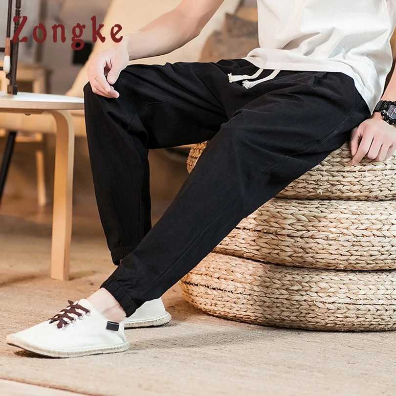 Zongke Kulkšnies Ilgio Kelnės Vyrams Poilsiu Japonijos Streetwear Sweatpants Kelnės Vyrams Kelnes Hip-Hop Haremo Kelnės Vyrams Jogger 5XL 2021