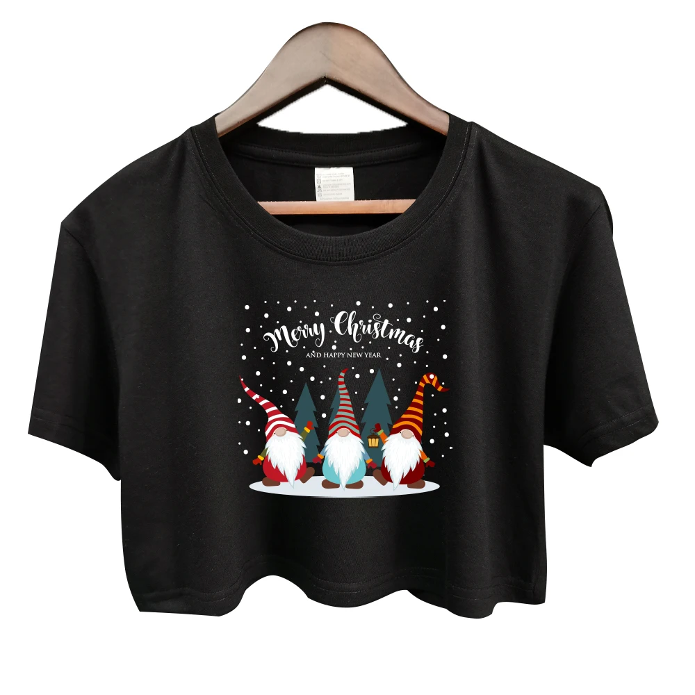 2020 Linksmų Kalėdų Ir laimingų Naujųjų Metų Juokingas Nykštukai Spausdinti Trumpą T Marškinėliai Moterims Bamba Streetwear Mados Drabužius Top Marškinėliai