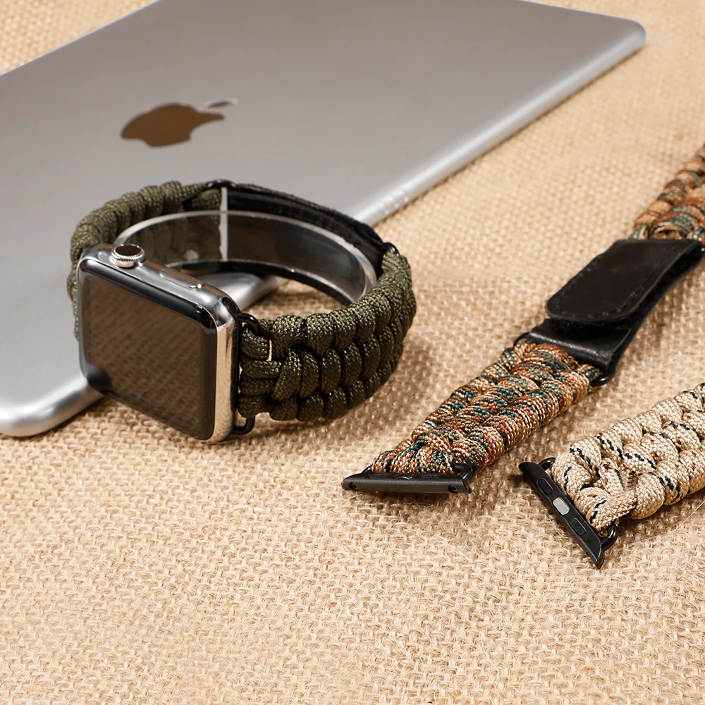 Nailono Diržas Apple Watch Band 44mm 40mm Iwatch Juosta 42mm 38mm Velcro Juosta Apyrankę Correa 