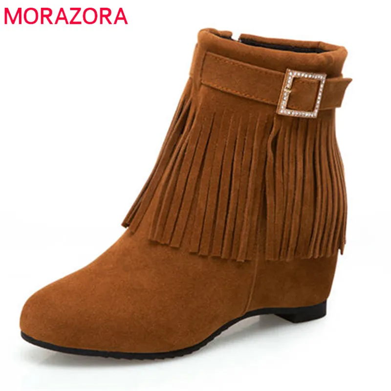 MORAZORA 2020 didelis dydis 33-44 pulko, suapvalinti tne batai moterims trumpas pliušinis rudens-žiemos batai Kutai madingų moterų batai