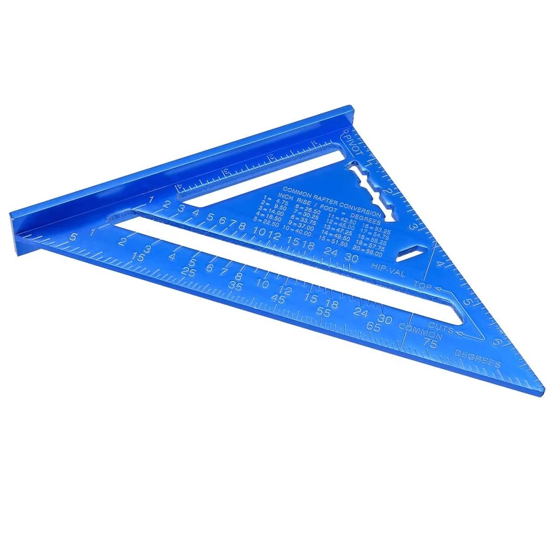 Kampas Valdovas 7/12 colių Metrinių Aliuminio Lydinio Trikampio Matavimo Liniuote, Medžio Greičio Kvadrato Trikampio Kampas Matlankis