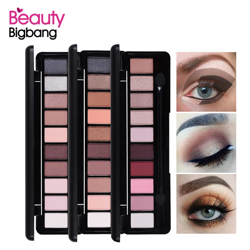 BeautyBigBang 10 Spalvų Paletės Eyeshadow Gamtos Moterų Makiažas Spalvingi Kosmetikos Su Teptuku Mirguliavimas Matinė Akių Šešėlių Milteliai