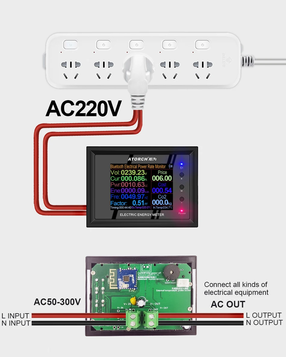KINTAMOSIOS srovės Matuoklis 30A/100A Skaitmeninis Įtampos app indikatorius Elektros Energijos Voltmeter Ammeter srovė Amperais Volt wattmeter testeris detektorius