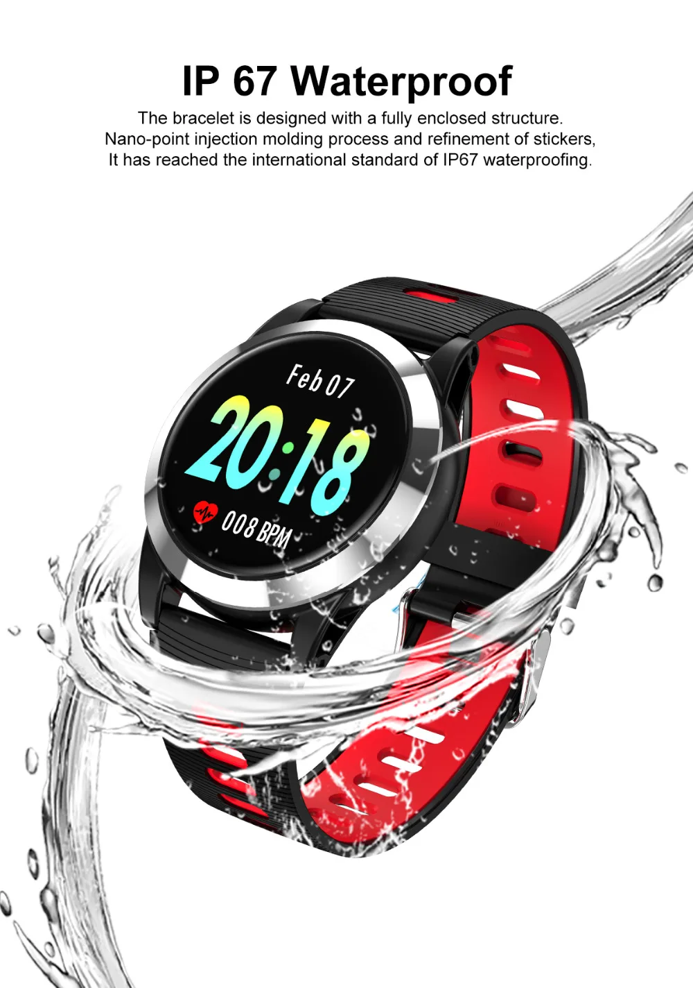 R15 Išmaniųjų Laikrodžių apyrankės širdies ritmas, kraujo spaudimas smart apyrankė Fitness tracker smart juosta Mp3 nuotolinio valdymo vaizdo kamera