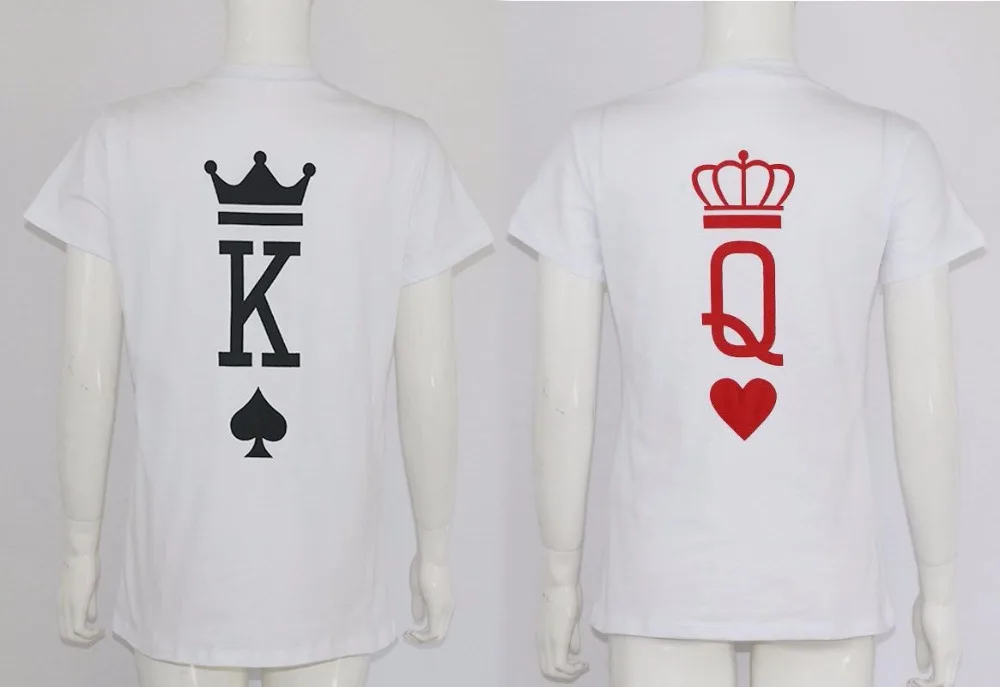 Mados Grafinis Tumblr Pokerio Spausdinimo Karalius Ir Karalienė Širdies Streetwear Tshirts 2018 M. Vasaros Moterims, Vyrams Trumpomis Rankovėmis Atsitiktinis Pora Mylėtojas
