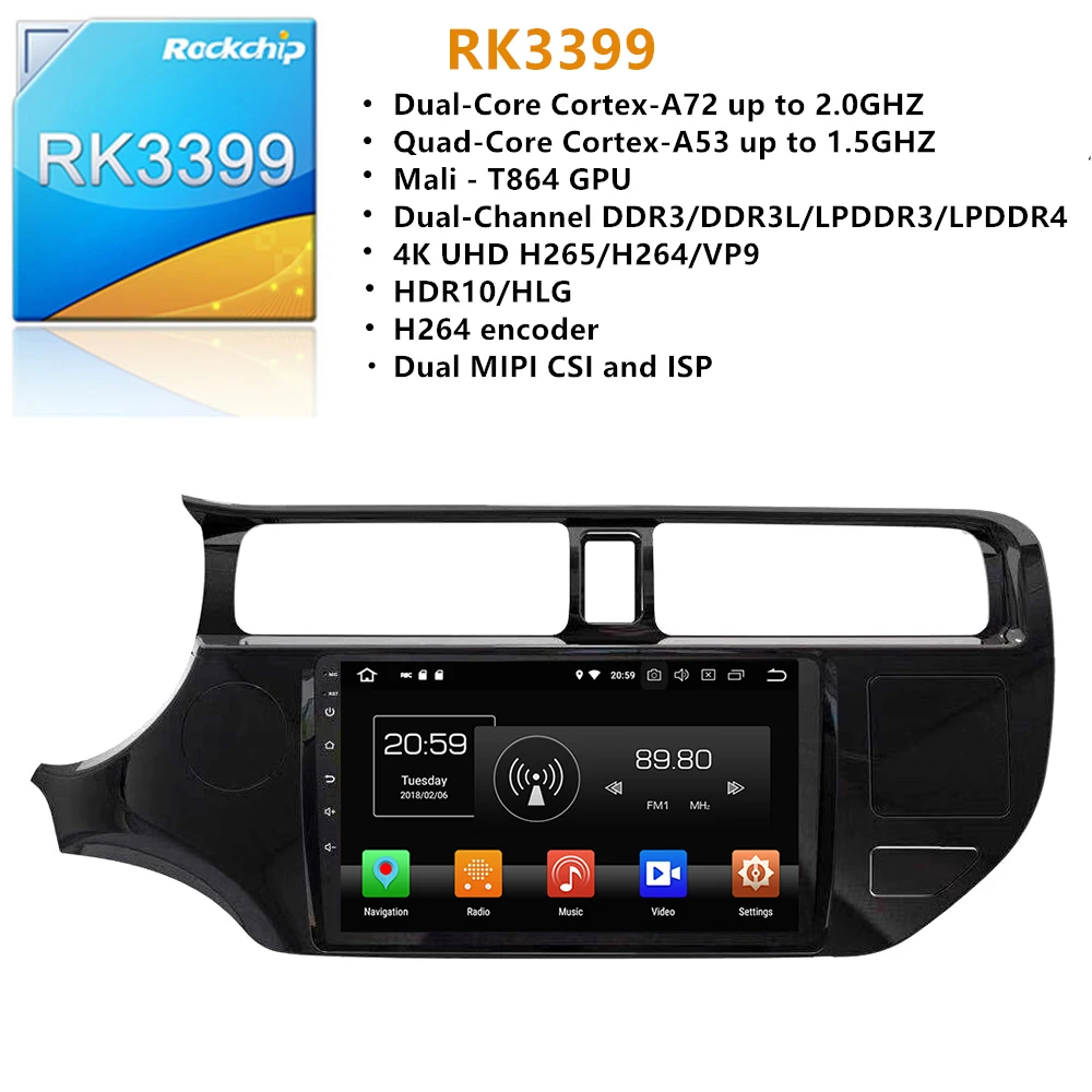 Android 9.0 PX6 DSP Už KIA k3 rio 2011-Automobilio Multimedijos Grotuvas Stereo Jokių DVD Radijo atnaujinti GPS Navigacijos Galvos vienetas ekranas