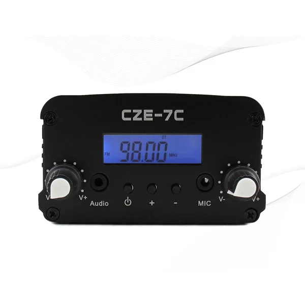 1W/7W CZE-7C FM transliacijos siųstuvo radijo stotis garso built-in PLL dažnių + TNC antena + Maitinimas + Audio kabelis