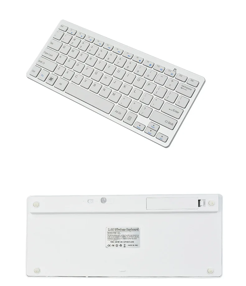 2,4 GHz Belaidė Klaviatūra Nustatyti Ultra-plonas, Kompaktiškas Nešiojamas Mažas Bevielis Klaviatūros Ir Pelės Žaidimas Klaviatūra