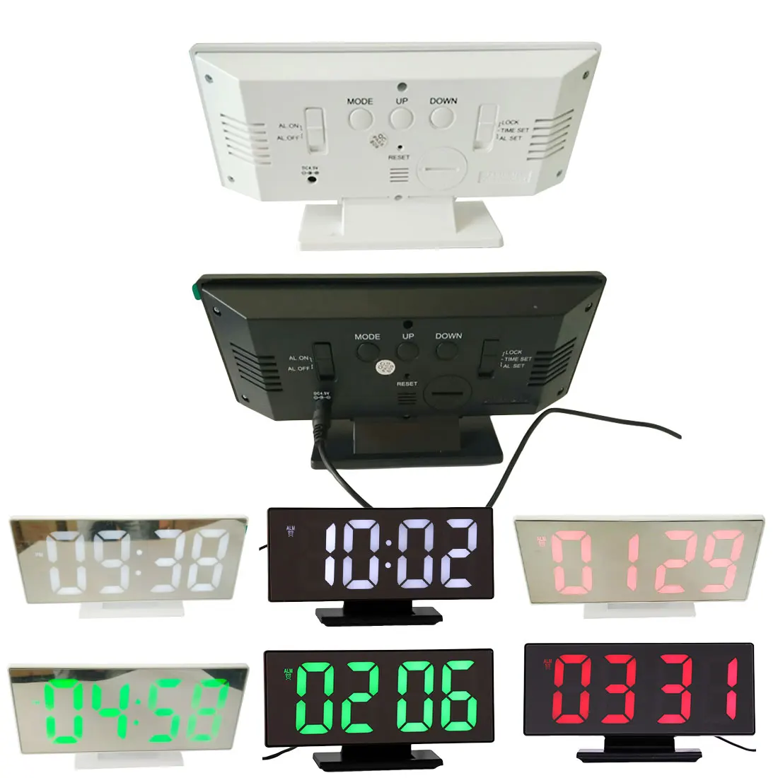 NAUJAS Skaitmeninis laikrodis LED Veidrodis Elektroniniai Laikrodžiai su Šviesos Daugiafunkcį Didelis LCD Ekranas Skaitmeninis Stalo Laikrodis Kalendorius
