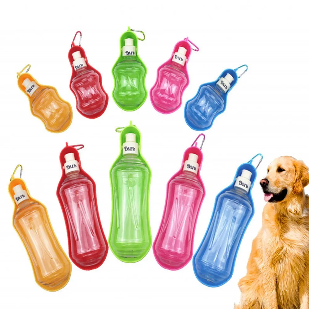 250ml/500ml šunelis Vandens Butelis Plastikiniai Nešiojami Vandens Butelis Šuniukas Katės Lauko Kelionių Geriamojo Vandens Tiektuvas Dubenį Naminių Reikmenys