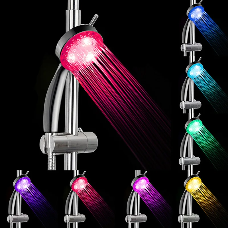 7 Spalvų LED Dušo Galva Ne LED Kritulių kiekis Keičiasi Dušo Galvutė slėgio Automatinė Krioklys ir Dušas, Vienas Vonios kambarys Showerhead