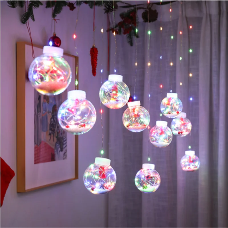 LED Kalėdinės pasakos užuolaidų žibintai gyvenimo kambario, miegamasis šviesos eilutės lauko sodo vandeniui girliandą naujieji metai apdaila