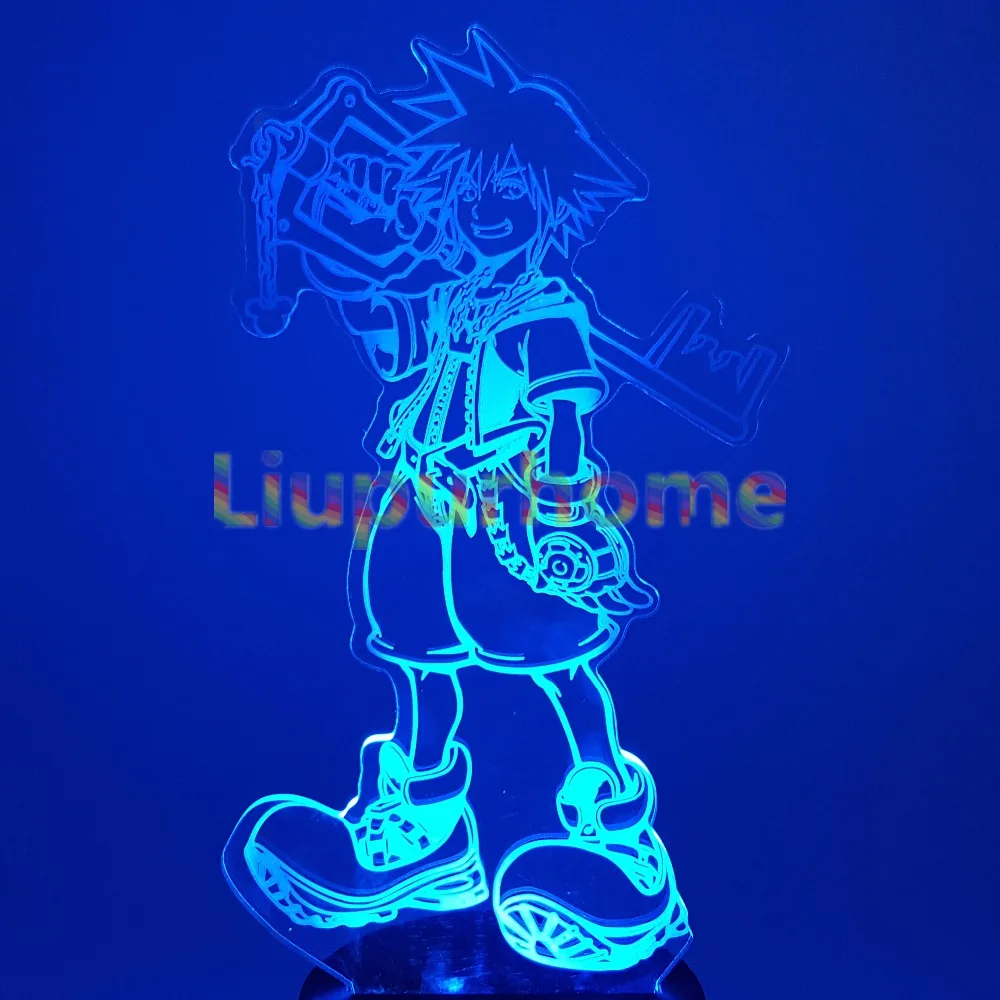Sora Kingdom Hearts 3D Naktį Šviesos diodų (LED) Lempos Spalvinga Apdaila Lampara Kūrybos Anime Pav Žiburiai Kalėdų Dovana Lempos Kalėdos