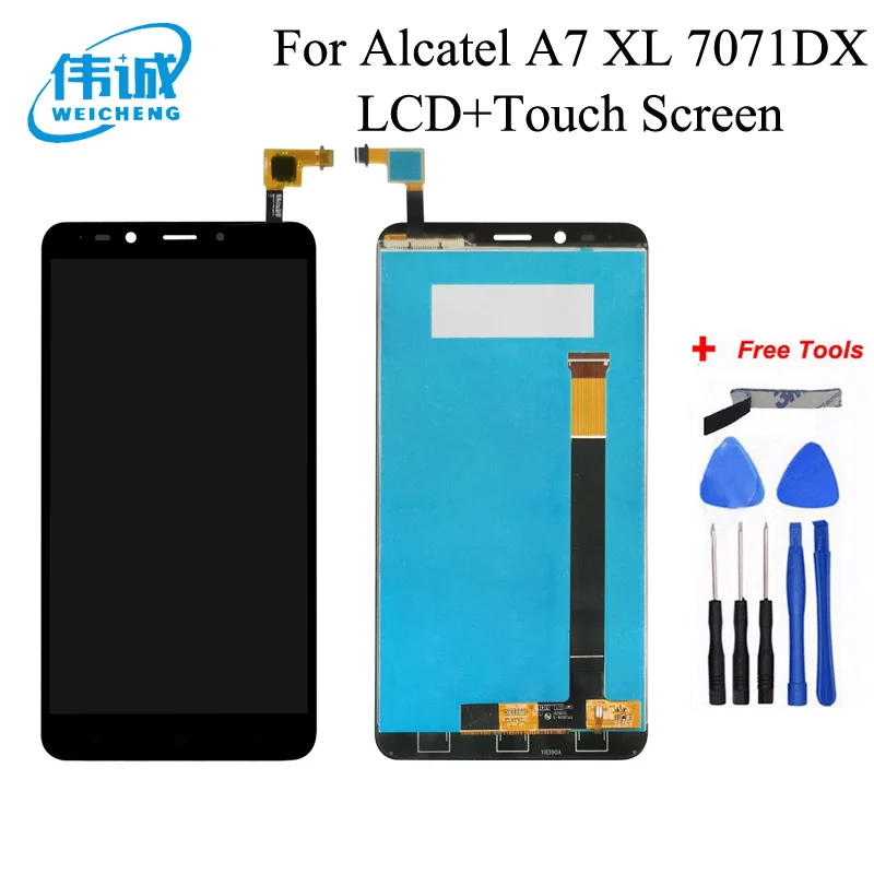 Už Alcatel A7 XL A7XL 7071DX OT7071 LCD Ekranas + Touch Ekranas skaitmeninis keitiklis Asamblėjos Patikrintas Atsarginės Dalys+Įrankiai