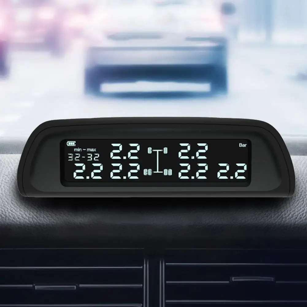 1Set PSSS Automobilių, Sunkvežimių Belaidžio Padangų Slėgio Stebėjimo Sistema Su 6 Išorinių Jutiklių, Keičiamo Akumuliatoriaus LCD Ekranas
