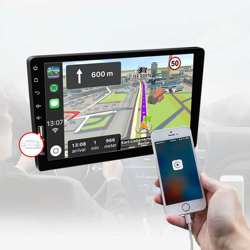1 DIN 9 colių Jutiklinis Ekranas Bluetoothy Autoradio Automobilio Radijas Android Carplay 