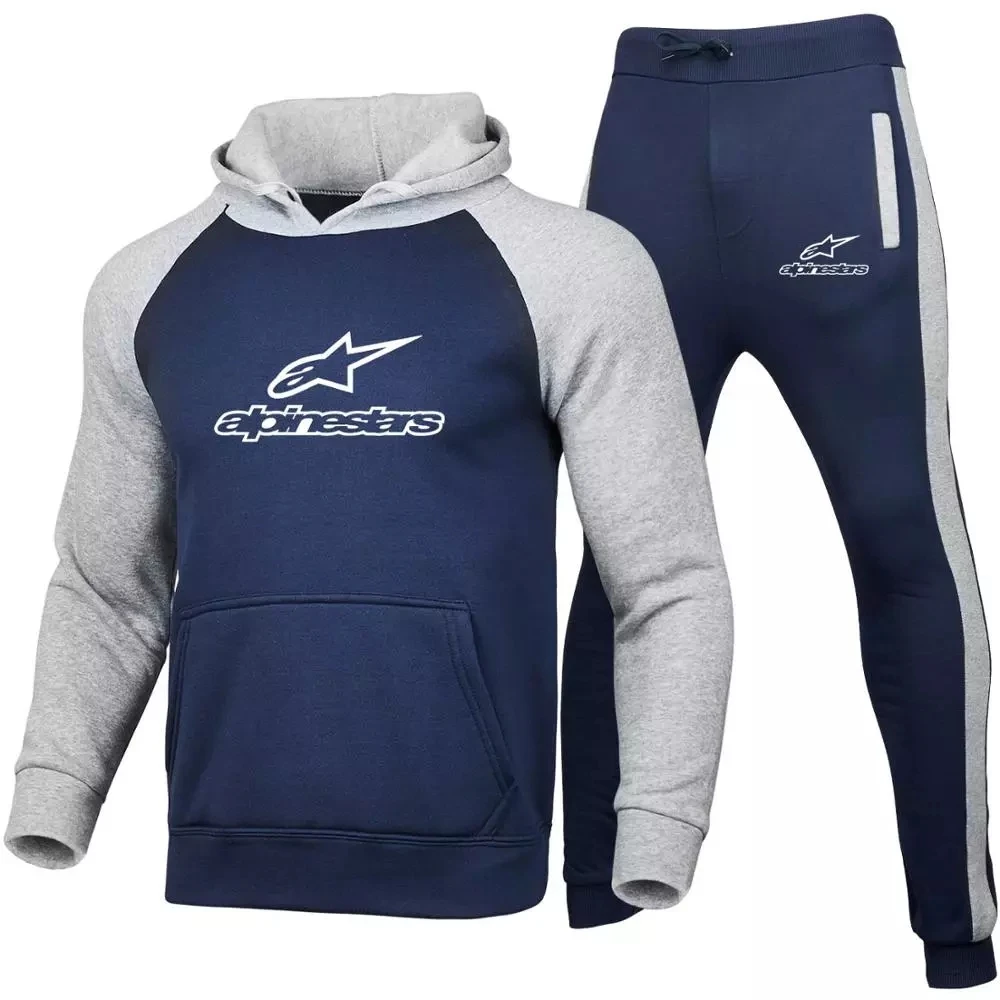 2021 vyrų rinkiniai Rudenį Tracksuit Vyrų Sporto Marškinėliai Sportwear Hoodies Su Skrybėlę Vyrų Mados Dviejų dalių Mados Sportinę Alpinestar