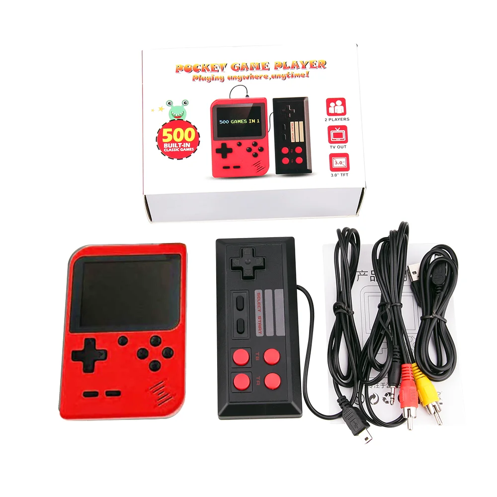 Portable Nešiojamą Žaidimų Žaidėjai Retro Žaidimų Konsolę įmontuotas 400 Žaidimai Parama 2 Player 8-Bitų 3,0 Colių Vaikų Nostalgi