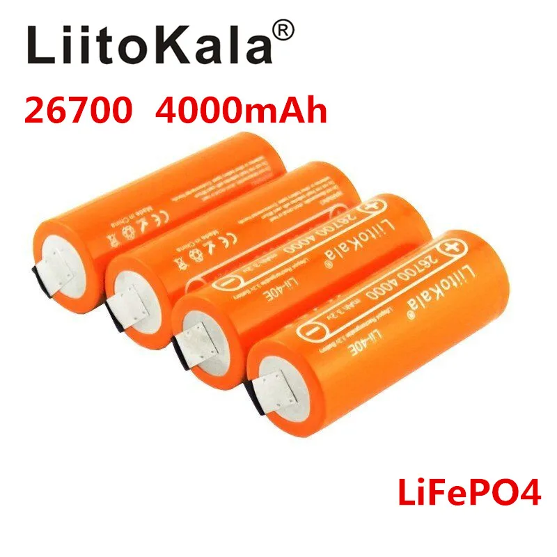 NAUJAS LiitoKala Lii-40E 3.2 V 26700 įkrovimo LiFePO4 baterija 4000mah ličio elemento 24V e-bike powe +PASIDARYK pats Nikelio lakštai