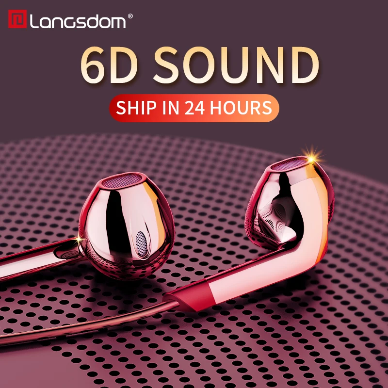 Langsdom V6 Laidinio Ausines su Mic Super Bass In-ear Ausinės, Ausinių 3,5 mm telefono auriculares fone de ouvido