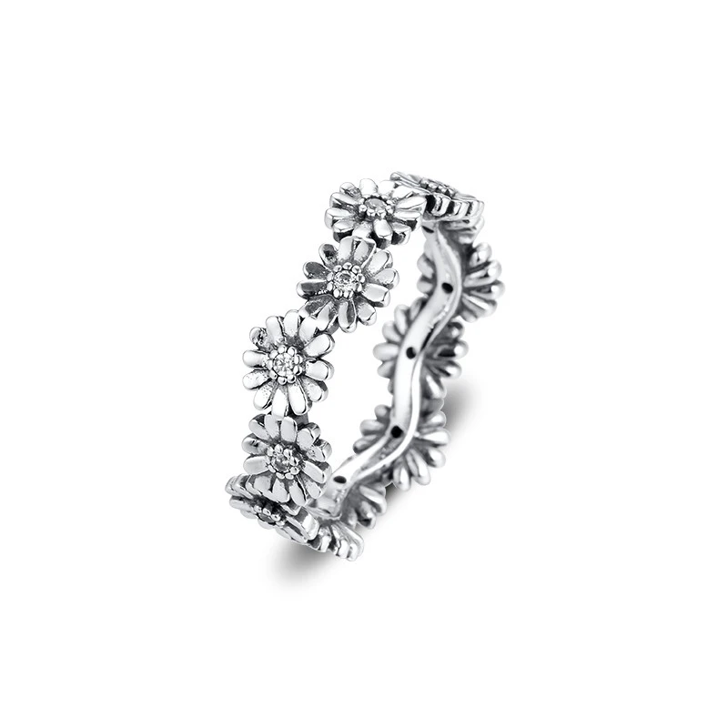 2020 Putojantis Daisy Gėlių Karūna Žiedas 925 Sterlingas Sidabro Žiedai Moterims bižuterijos Vestuvinis Žiedas Moterų Papuošalai Dovana