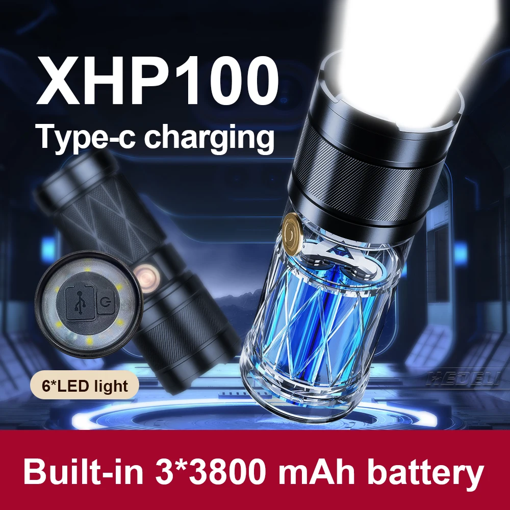 NAUJAS XHP100 galingas led žibintuvėlis, žibintuvėlis įkraunamas žibintuvėlis XHP90 XHP70 itin šviesus shocker vertus lempos lantern, flash šviesos