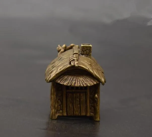 Kinijos žalvario Šiaudinius namelis formos smilkalų degiklis mažas statula