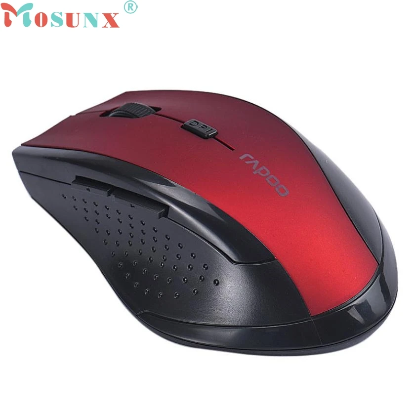 Mosunx 2.4 GHz Wireless Optical Gaming Mouse+USB Imtuvas Pelėms PC Nešiojamas Profesionalus Žaidėjas JUODA/RAUDONA Mar25