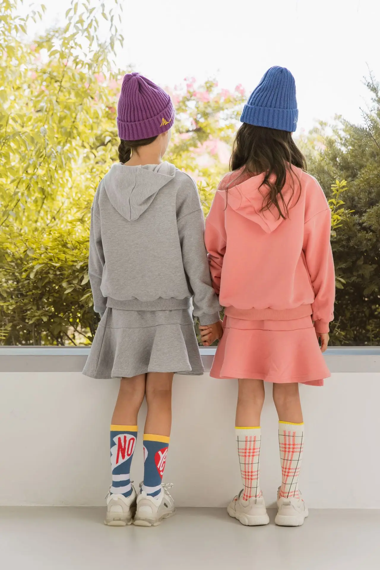 Rudenį ir Žiemą Naujų Mergaičių Drabužių Rinkinys Kūdikių Mergaičių Megztiniai su Gobtuvu ir Sijonas, Dviejų dalių Komplektas Vaikams Laisvalaikio Aprangą Nustatyti, #8106