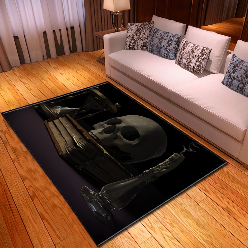 Kaukolės Modelis daug Kilimų Gyvenimo Kambario, Miegamasis Plotas Pledai Kaukolė 3D Atspausdintas Kilimų Helovinas Šalis Kilimas Kavos staliukas Grindų Kilimėlis