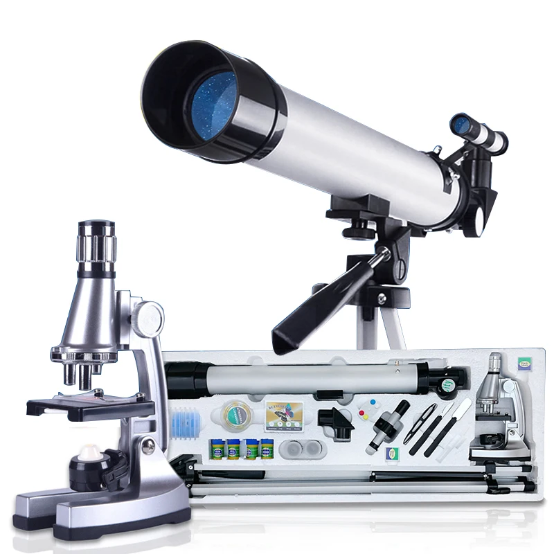 Refraktoriumi Astronominis Teleskopas &1200X Vaikai Mikroskopą, Nustatyti, Vaikai, Mokslas, Mokymo Vaikas Pateikti Švietimo Žaislas Vaikams 