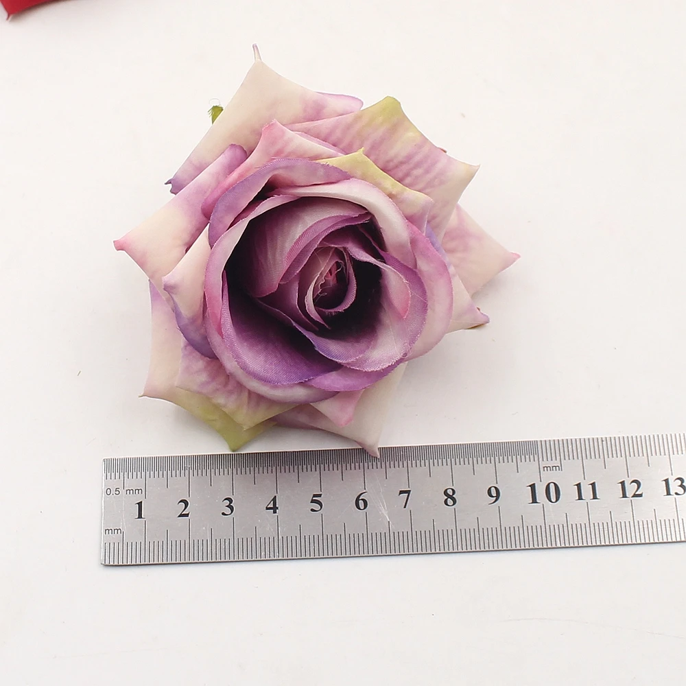 20pcs/DAUG 9cm aukštos kokybės dirbtinių gėlių medžiaga rožių galvos vestuvių namų puošybai užrašų knygelė 