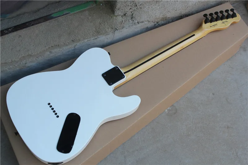 Kinijos gitara gamyklos užsakymą naujosios Kairės rankos TL balta elektrine gitara, juoda pickguard Juoda aparatūros nemokamas pristatymas 01