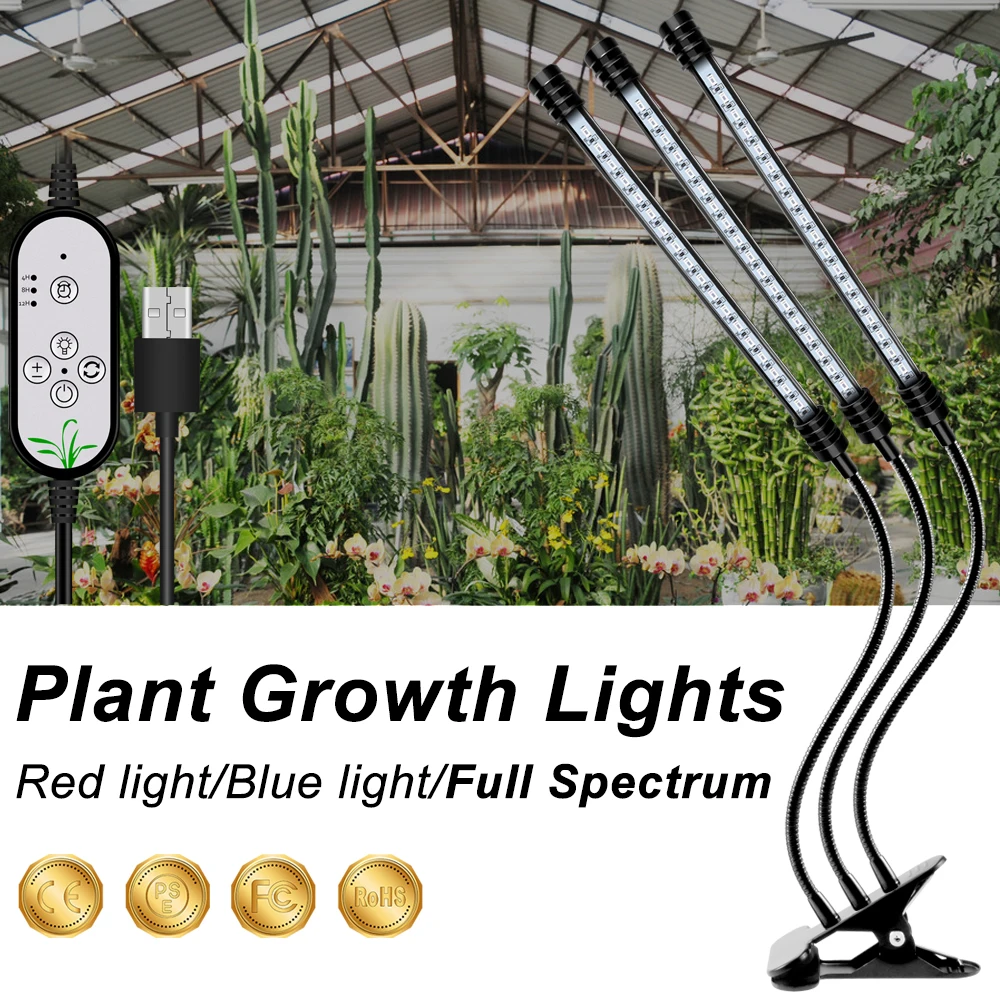 Augalų Auga Šviesos USB Led Full spectrum Daigų Apšvietimo 9W 18W 27W Patalpų Auga Led Fito Lempos šviesos srautą galima reguliuoti Hydroponics Led Šviesos