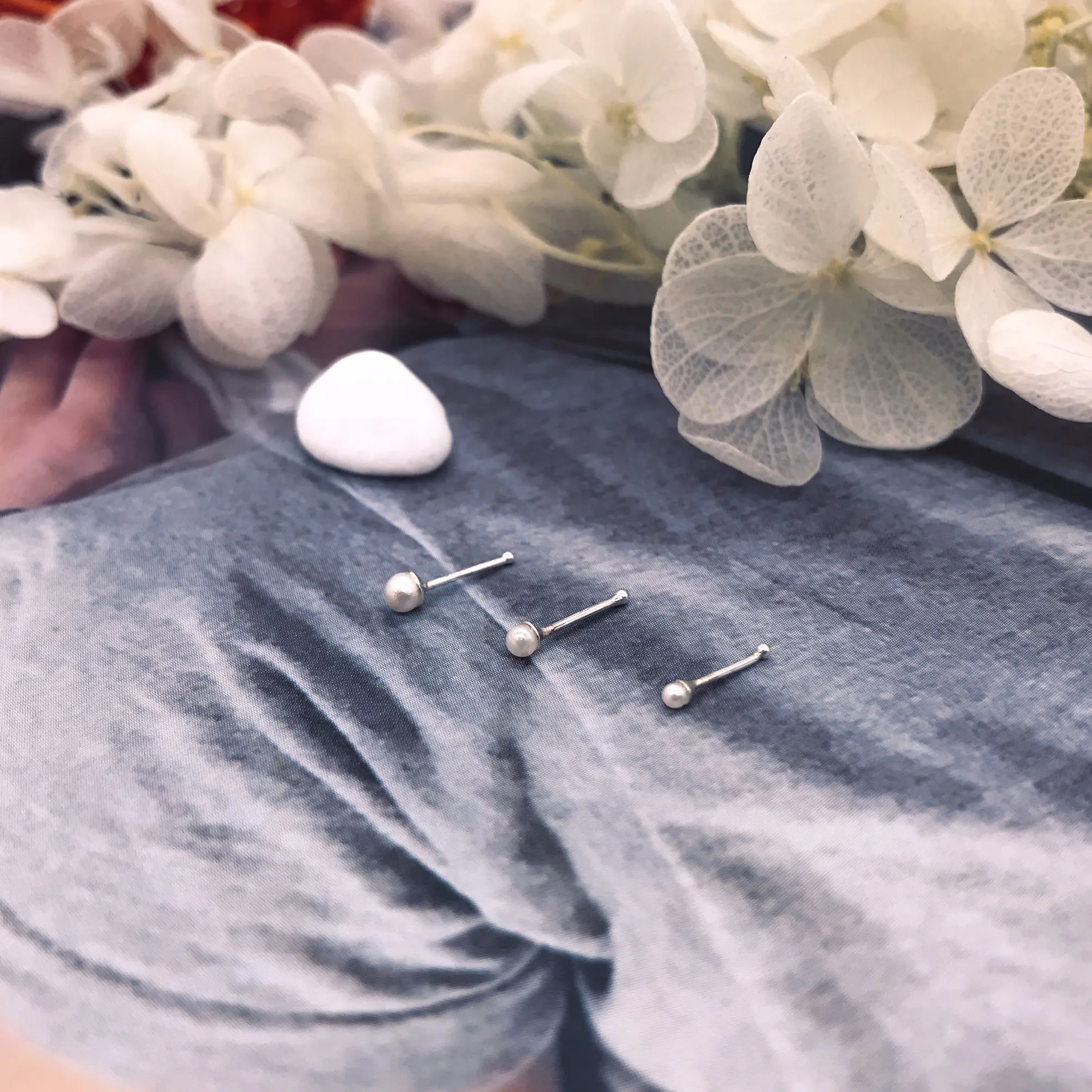 Grynas 925 silver pearl nosies vinimis ausies kaulų kovos su alergija klasikinis mažas mini auskarai mados Auskarų vėrimo Papuošalai naujas