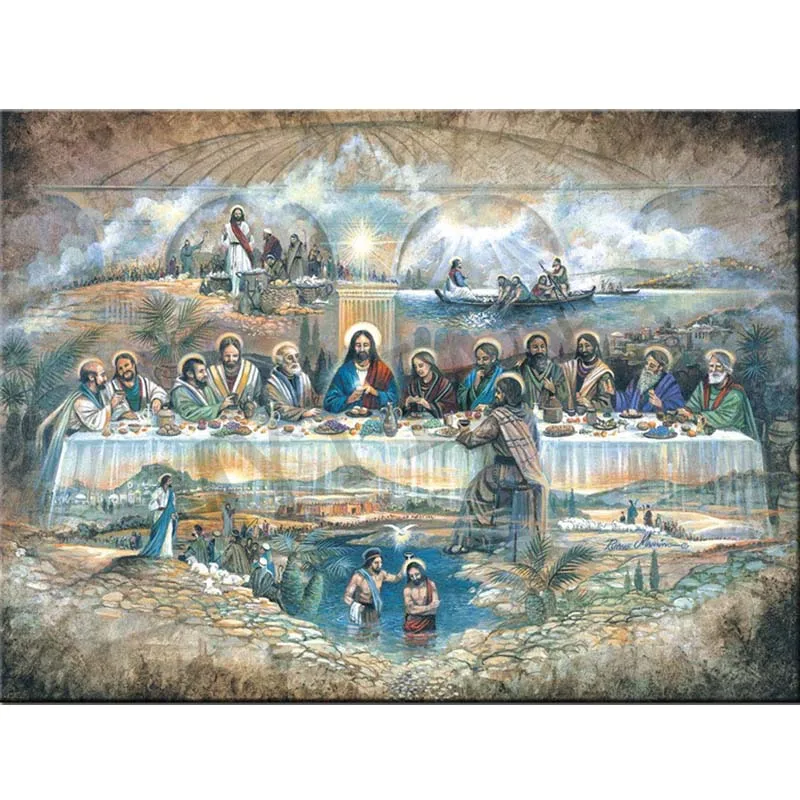 Naujas 5d diamond siuvinėjimo Jėzus Paskutinę Vakarienę diamond tapybos kvadratiniu/apvalus gręžimo mozaikos Krikščionių tikėjimą, kryželiu modelis