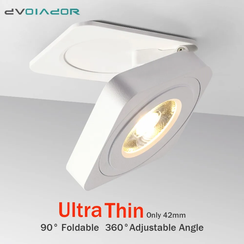 Ultra Plonas LED Lubų šviestuvas 7W 10W 360 Laipsnių Reguliuojamas COB Vietoje šviesos lempa Virtuvė,Fojė,namų apšvietimo Įleidžiamas LED šviesos