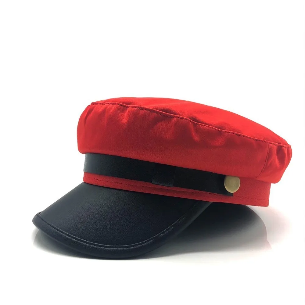 Unisex juoda raudona butas karinio jūrų laivyno skrybėlę bžūp moterų, vyrų mados beretės karšto pardavimo gatvės stiliaus beretė kepurės prekės skrybėlės Laikraštis Bžūp