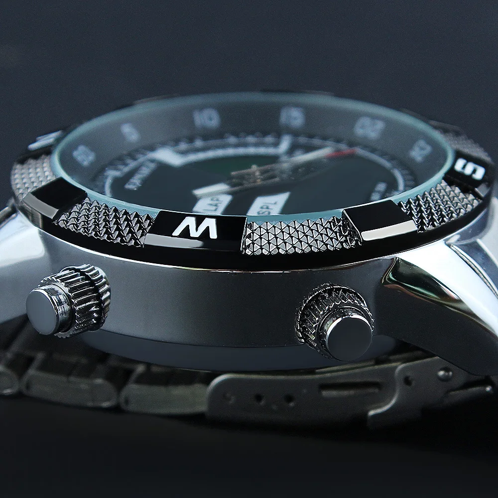 EPOZZ Vyrų Karinės Sporto Laikrodžiai Elektroninis Skaitmeninis LED Vyrų Laikrodis Sidabro spalvos Nerūdijančio Plieno Vyrų Kvarco Žiūrėti Relogio Masculino