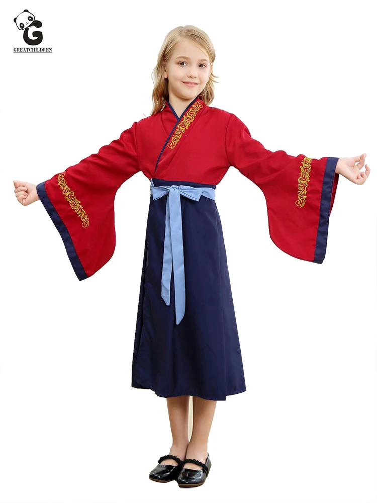 Mulan Kostiumas Mergaičių Dress Helovinas Kostiumai Vaikams Princesė Suknelės Mulan Cosplay, Anime Mūšis Skraiste Karnavalas