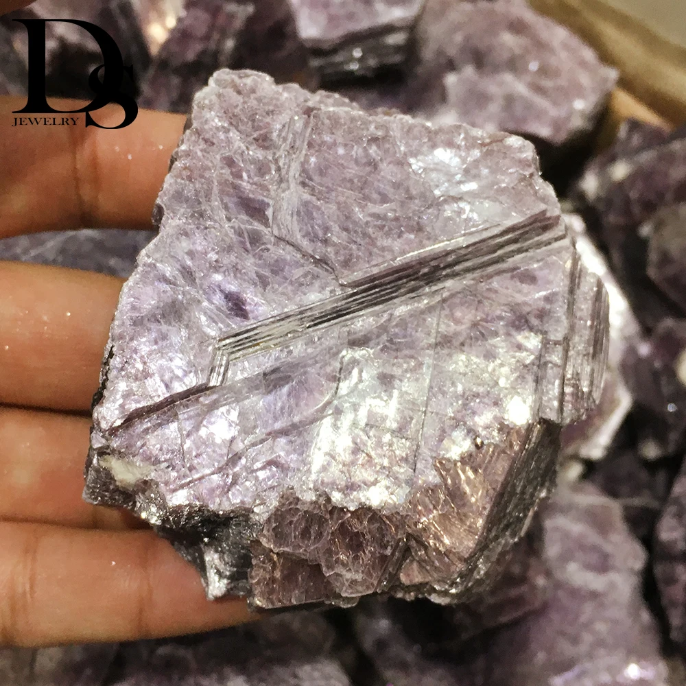 Gamtos Violetinė Žėručio Mineralų Raw Alyvinė Kristaliniai Lepidolite Grubus Monoclinic Egzempliorių Gydymo Apdaila