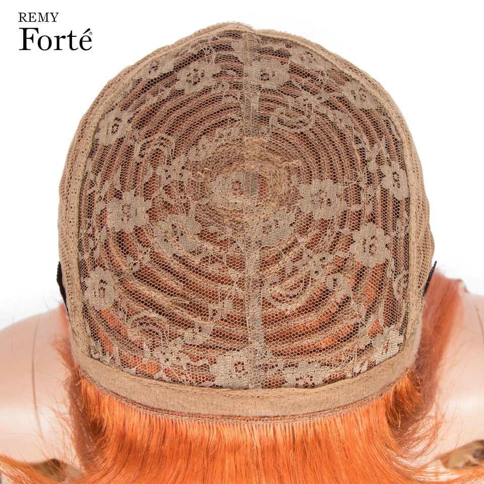Remy Forte Žmogaus Plaukų Perukai Moterims, 28 Colių Orange Tiesiai BOB Perukas Su Kirpčiukais Šviesūs Cosplay Brazilijos Plaukų Perukai Spalvos Perukas