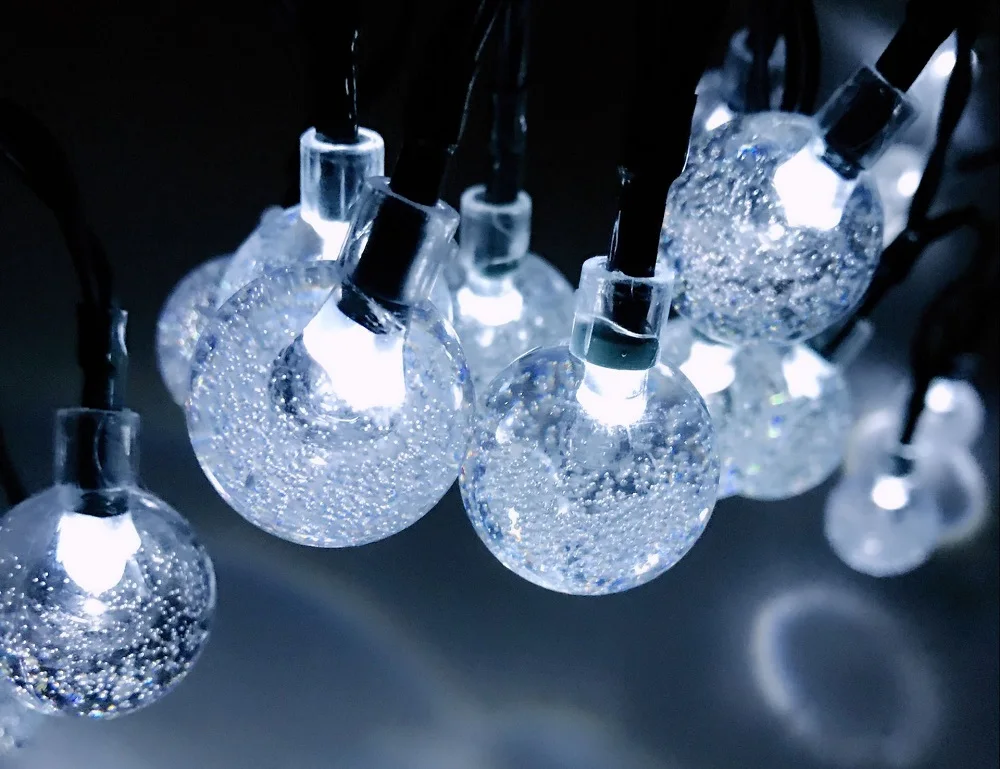 WorldSky Saulės String Šviesos Lauko Spalvotų 30 LED Krištolo Rutulį Kalėdų Eglutės Sodas Šalis Dekoro Svajonių Fėja Lempos