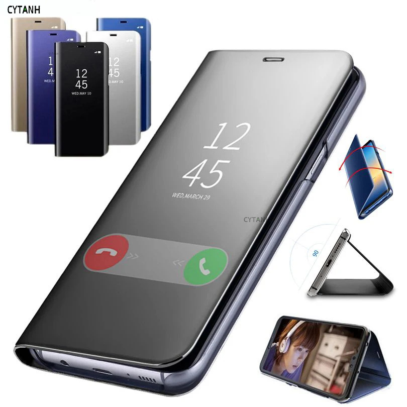 Smart Veidrodis Telefono Dėklai Samsung Galaxy A50 A51 Apkalos Apversti Atsparus Smūgiams Padengti Šarvai Galaxy 50 A51 Mobiliojo Atgal Dėklas